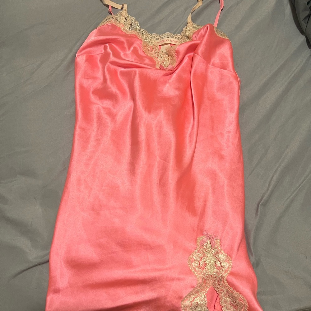 Cute pink satin Victoria secret nightgown #babygowndress
